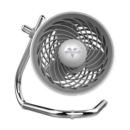 Desk fan with Vornado logo on a white background