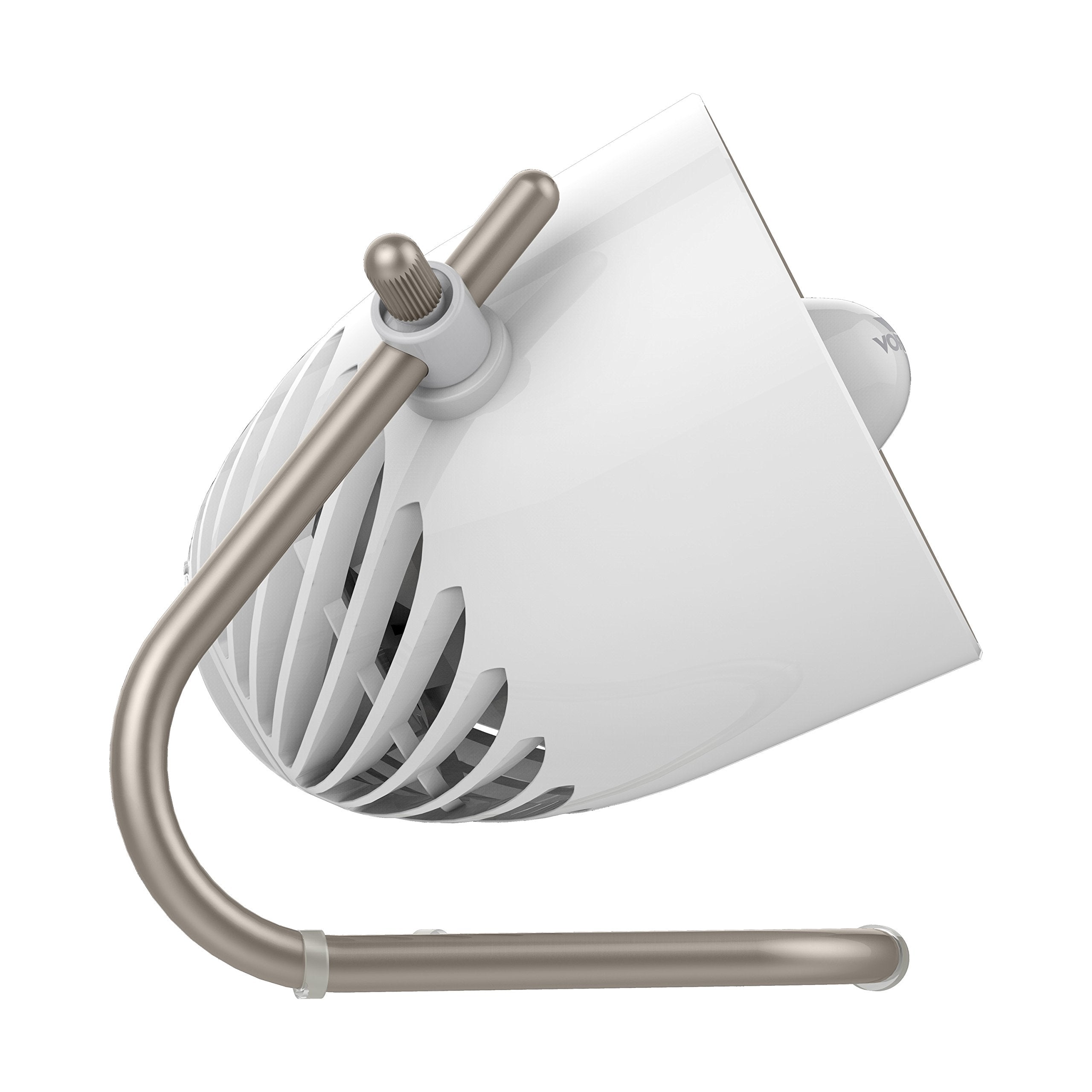 White and silver fan on a white background