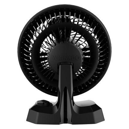 Black Vornado fan on a white background
