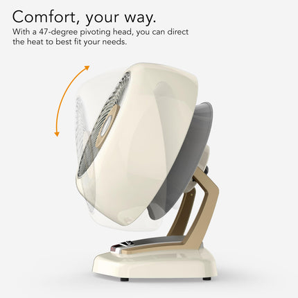 Vintage heater with a pivoting head on a white background