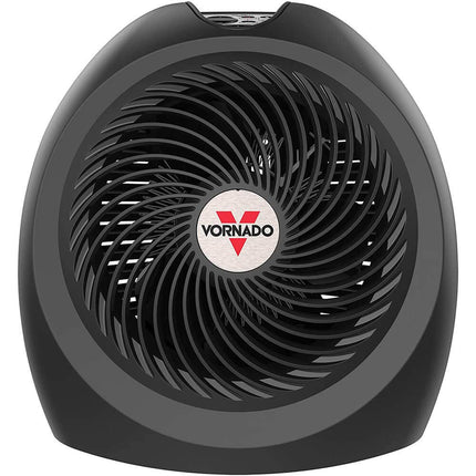Black Vornado heater on a white background