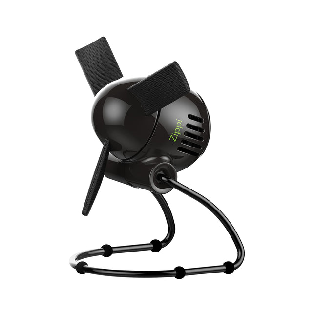 Black Zippi fan on a white background