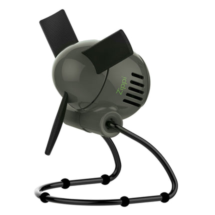 Gray and black device with a folding base on a white background