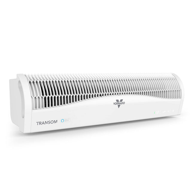 White Vornado Transom window fan on a white background