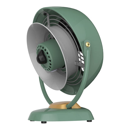 Green vintage-style fan on a white background