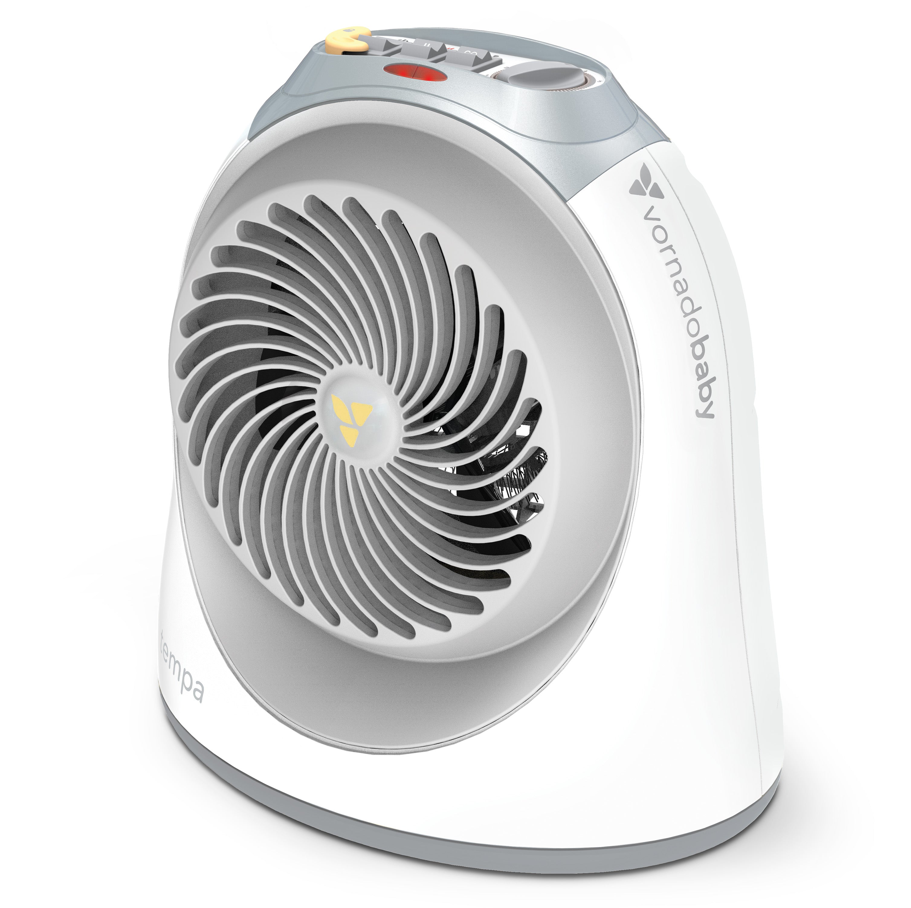 Portable space heater with visible brand logo on a white background