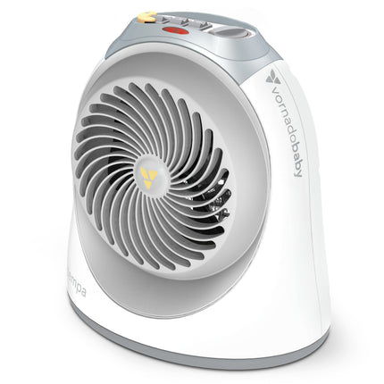 Portable space heater with visible brand logo on a white background