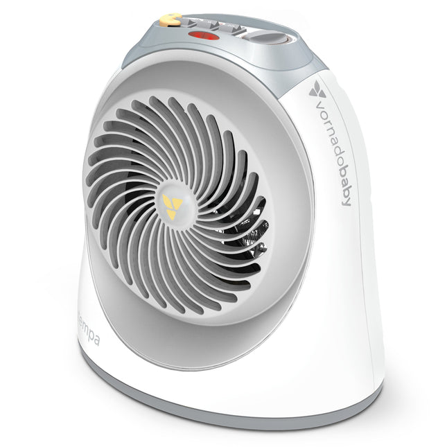 Portable space heater with visible brand logo on a white background