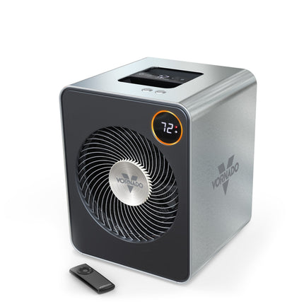 Vornado space heater with digital display on a white background