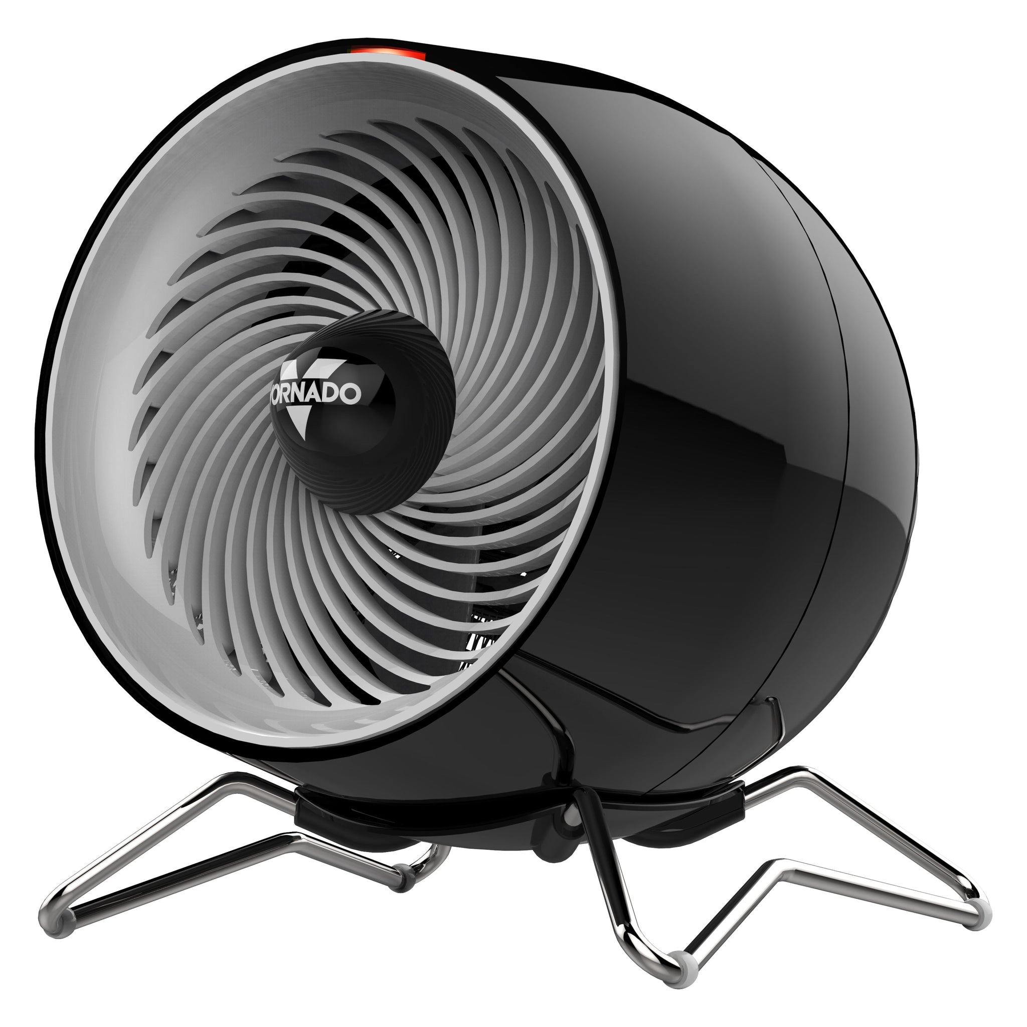 Black and gray fan with 'Vornado' branding on a white background
