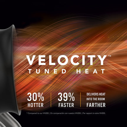Advertisement for Velocity Tuned Heat with dynamic background and product image.