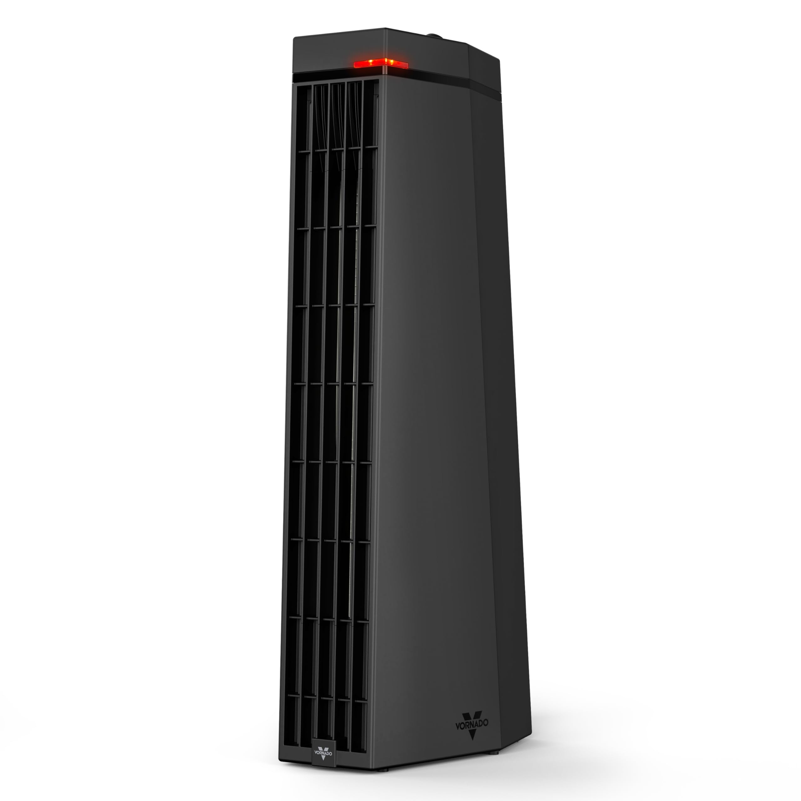 Black tower fan on a white background