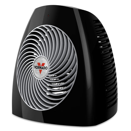Black Vornado heater on a white background