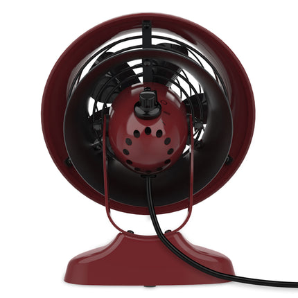 Red vintage-style fan on a white background
