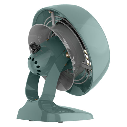 Teal personal fan on a white background