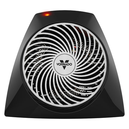 Black Vornado heater on a white background