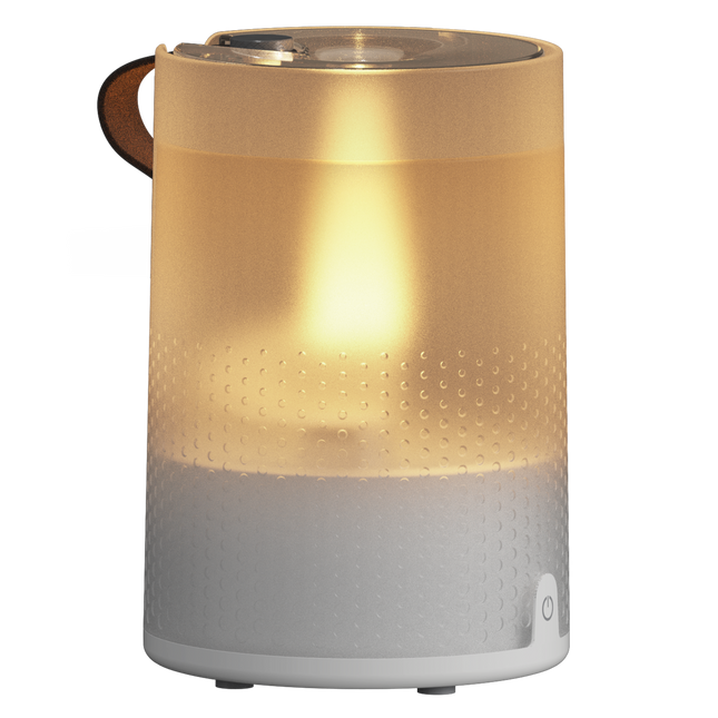 Gold and white diffuser on a white background