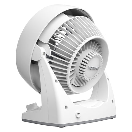 White desk fan on a white background