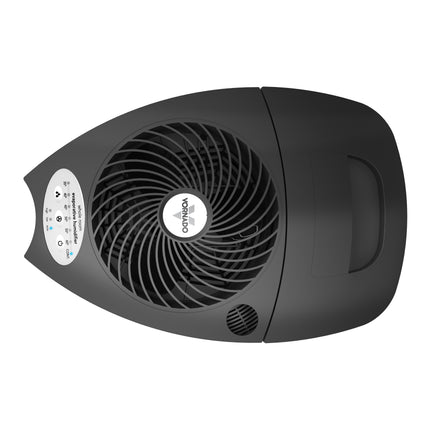 Black evaporative humidifier on a white background