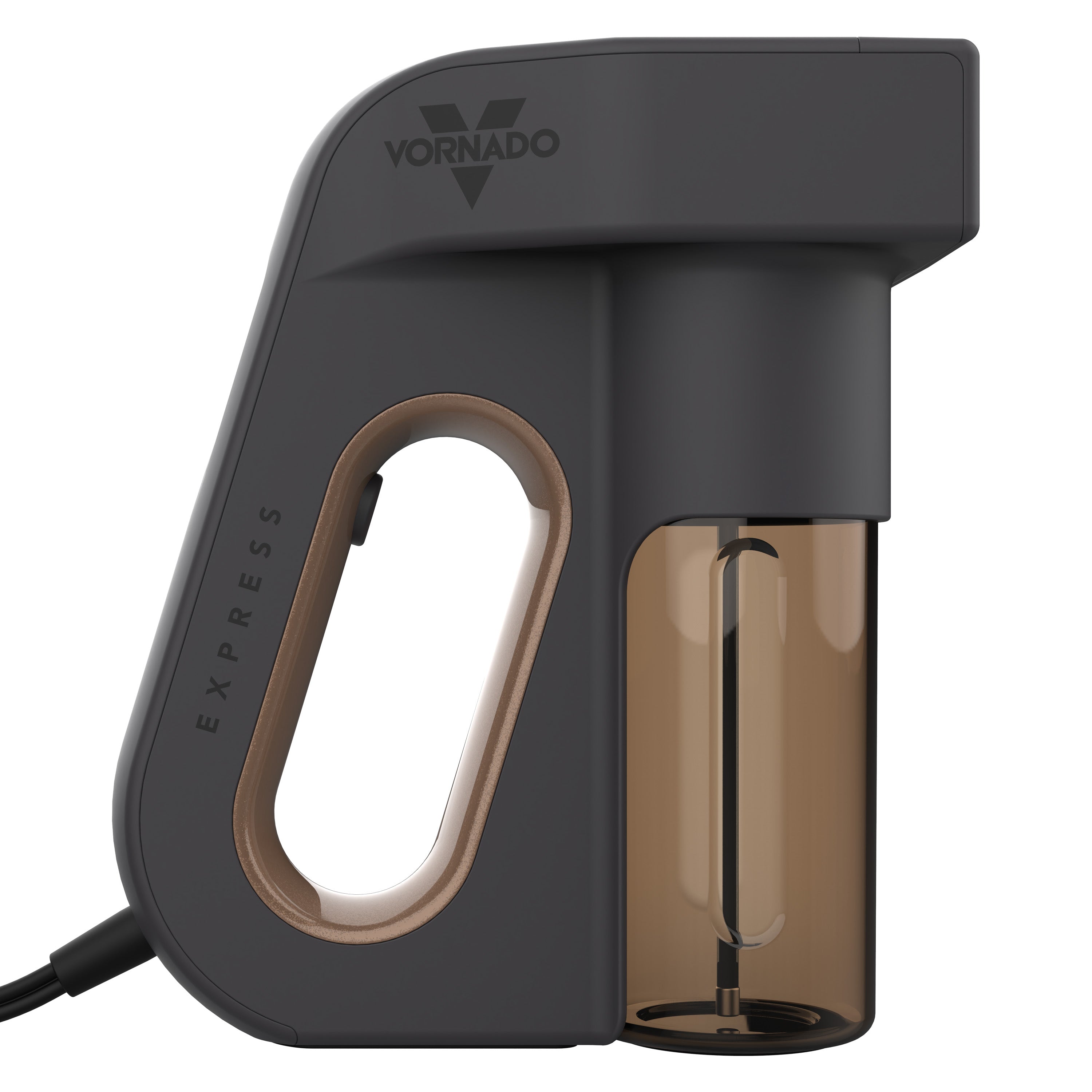 Black Vornado express Garment steamer on a white background