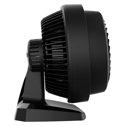 Black Vornado fan on a white background