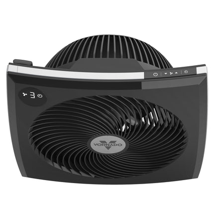 Black Vornado fan on a white background