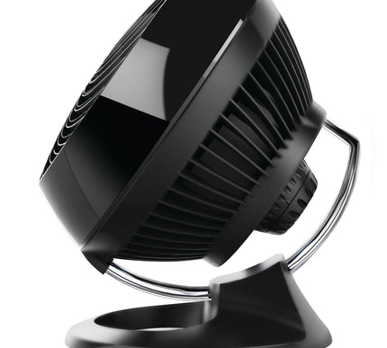 Black vintage-style fan on a white background