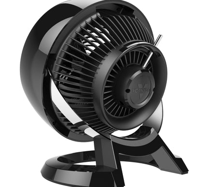 Black portable fan on a white background