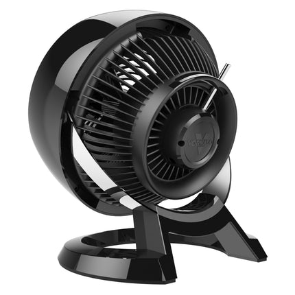 Black portable fan on a white background