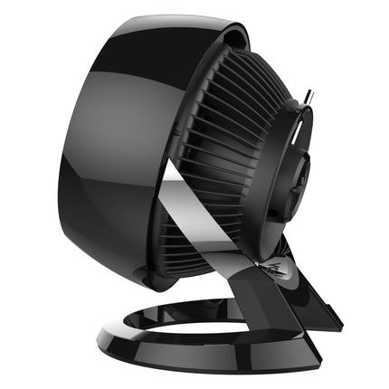 Black portable fan on a white background