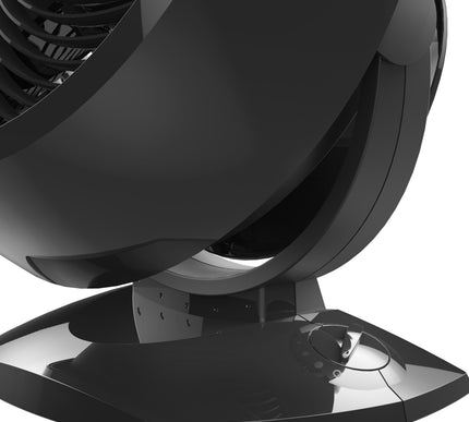 Black and silver fan with 'Vornado' logo on a white background