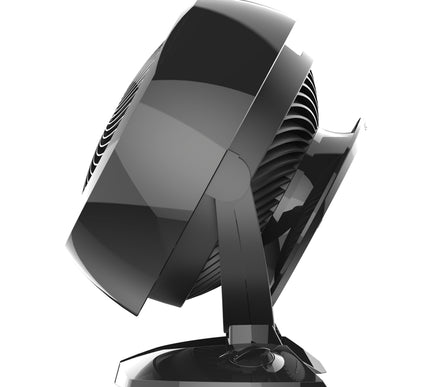 Black and silver fan with 'Vornado' logo on a white background