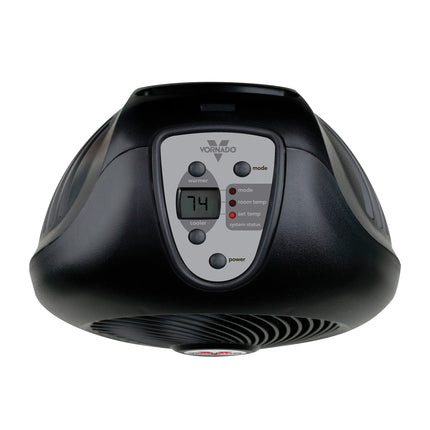 Black vornado heater top view of control panel