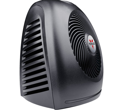 black vornado heater on a white background
