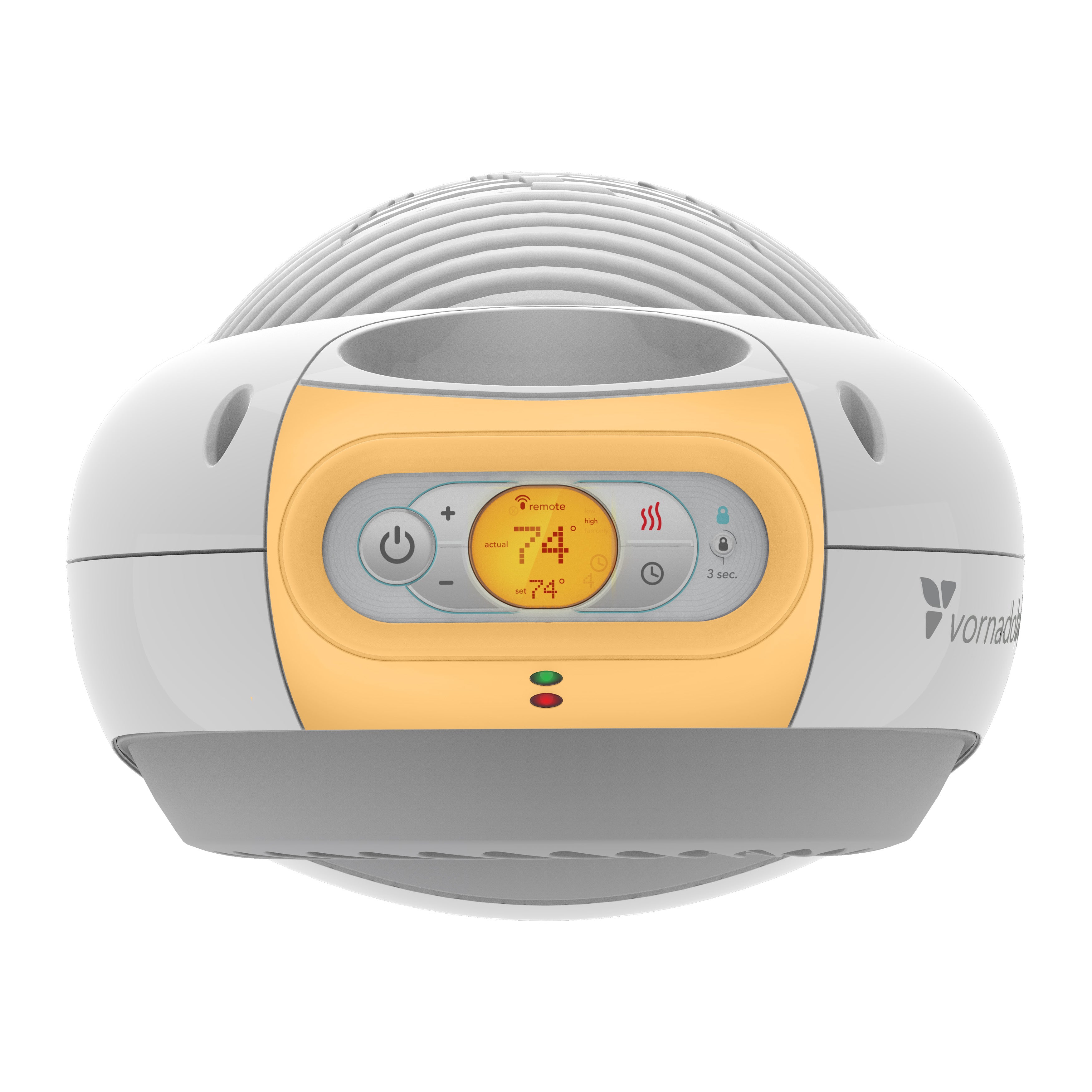 Heater with digital display on a white background