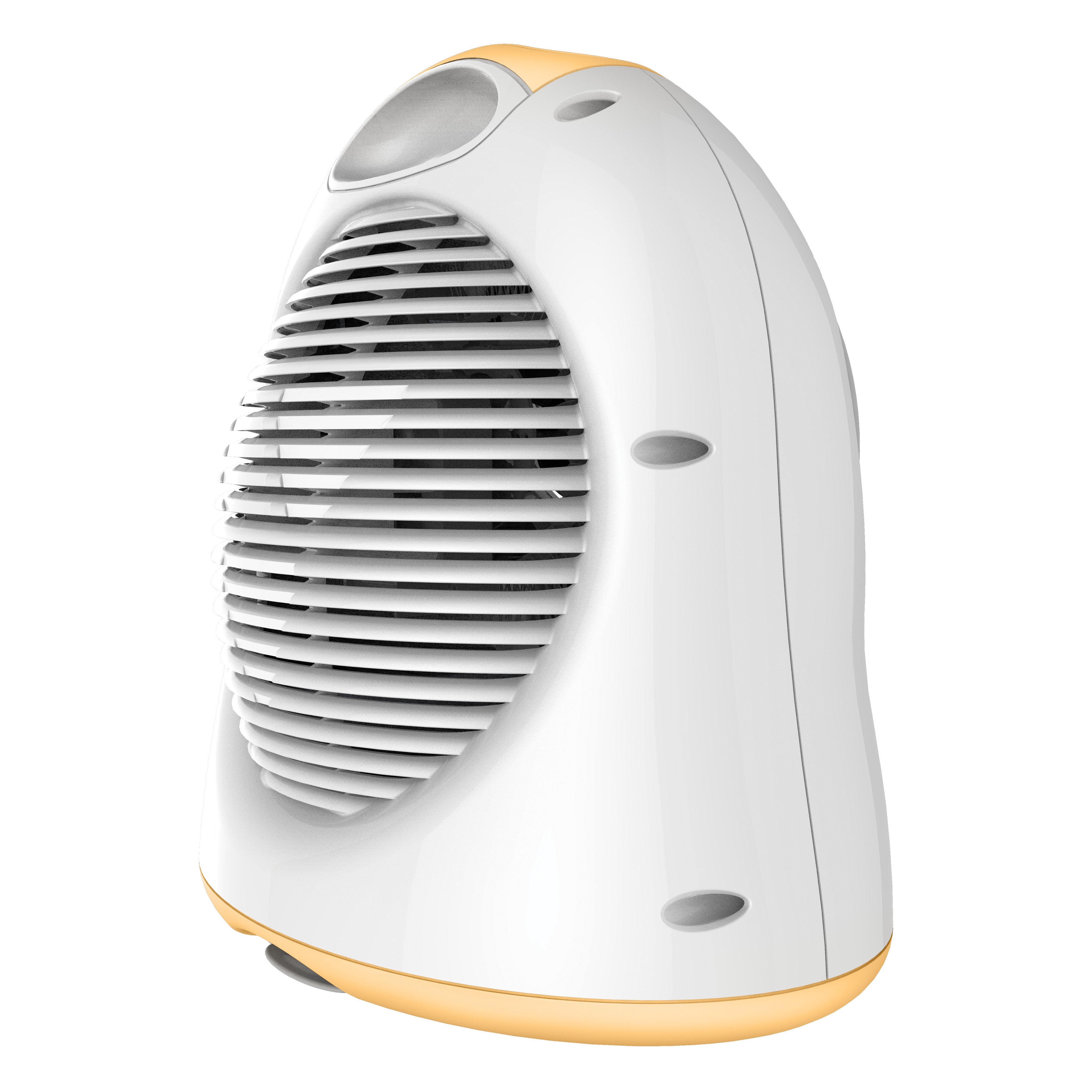 White and orange heater on a white background