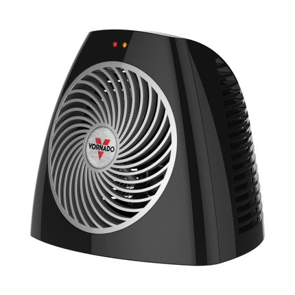 Black Vornado heater on a white background