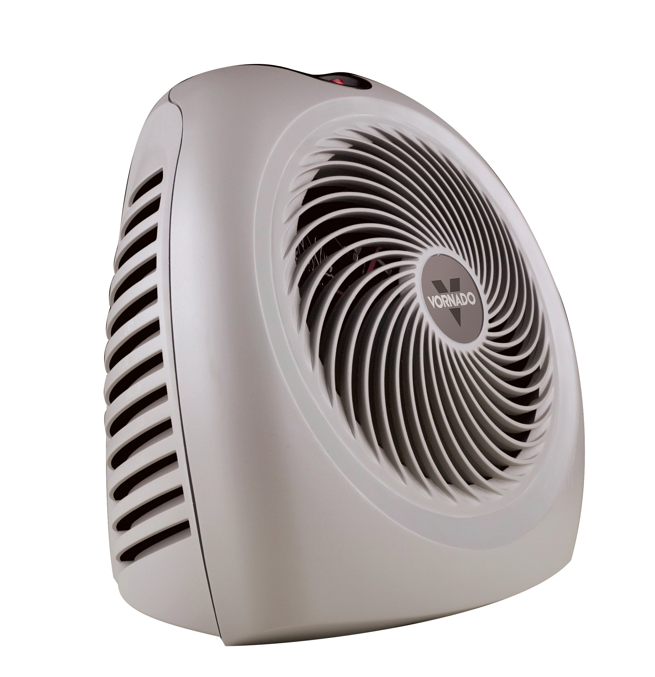 White space heater with visible brand logo on a white background