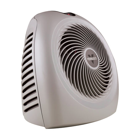 White space heater with visible brand logo on a white background