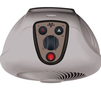 Portable heater with control panel on a white background