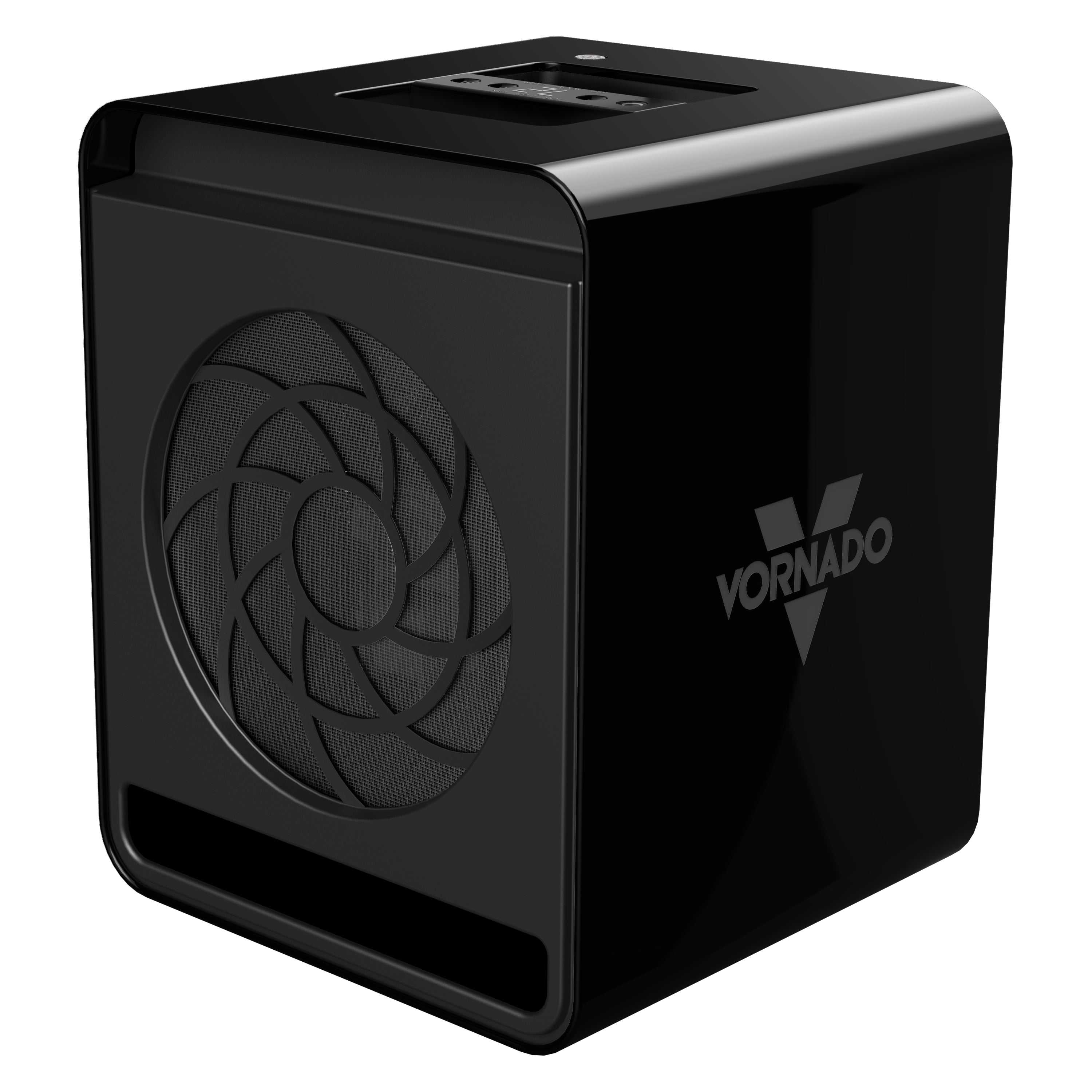 Black Vornado device on a white background