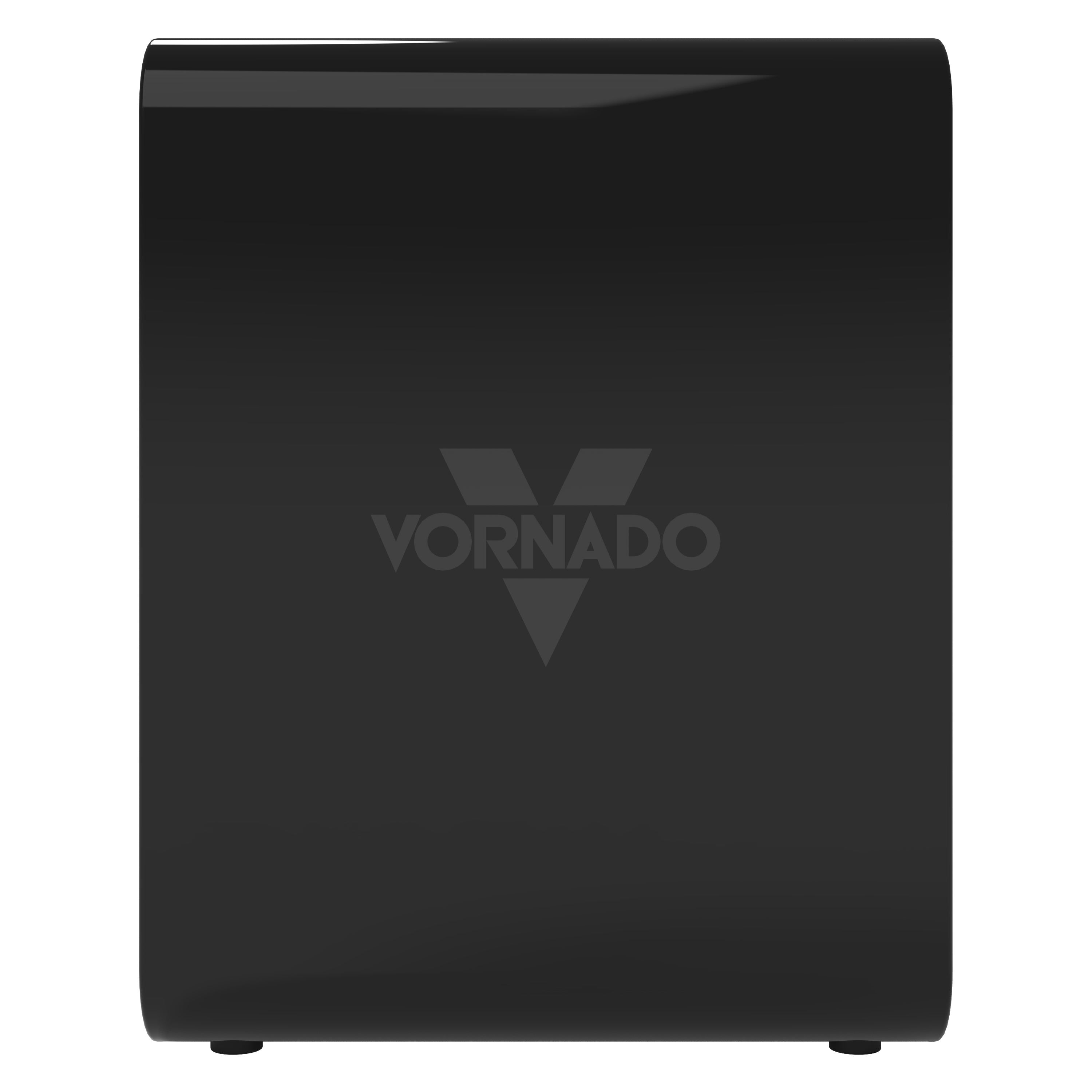 Black Vornado appliance on a white background
