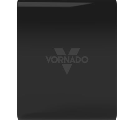 Black Vornado appliance on a white background