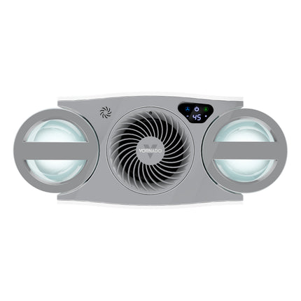 Gray humidifier with light fixture on a white background