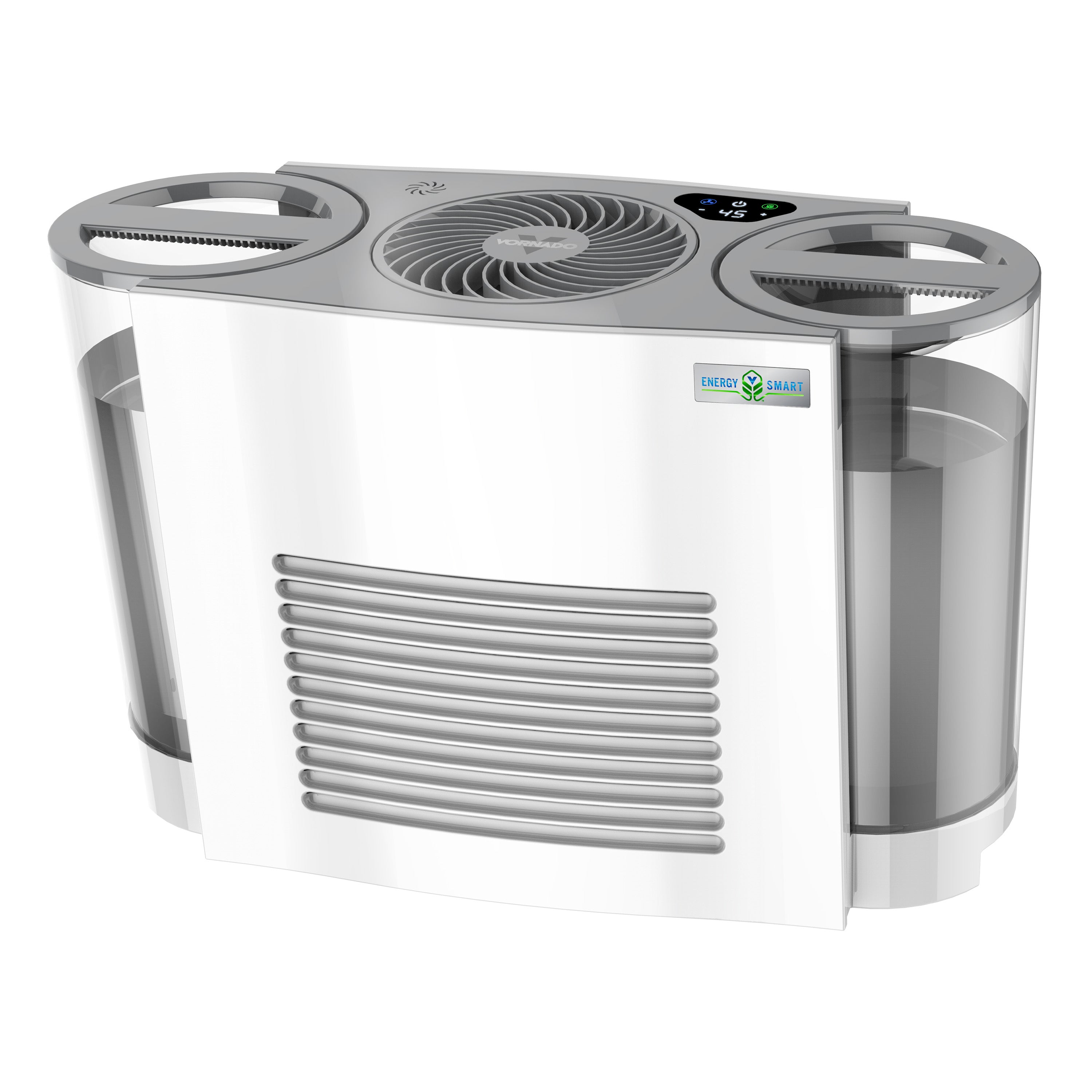 Modern humidifier with transparent design on a white background