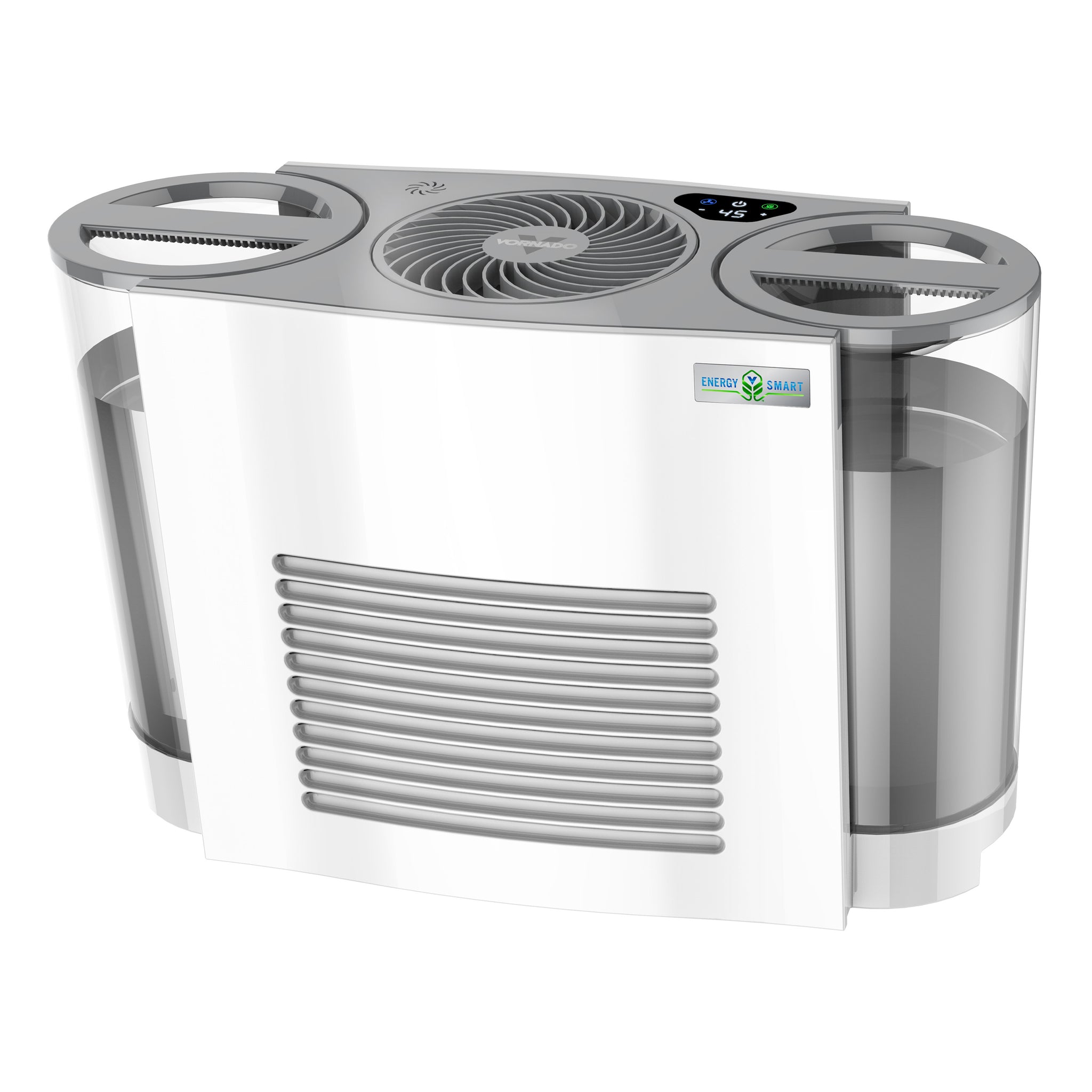Modern humidifier with transparent design on a white background