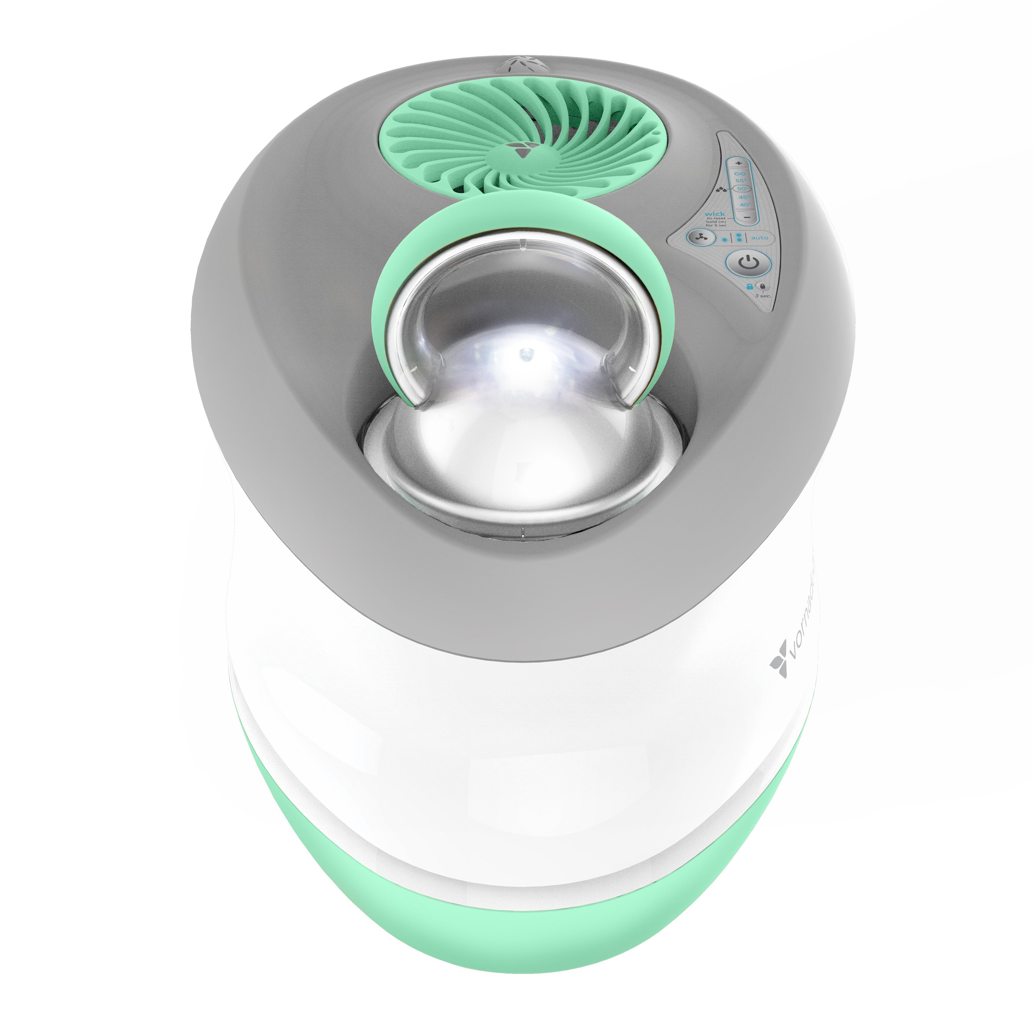 Humidifier with a gray and green design on a white background