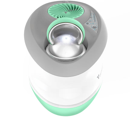 Humidifier with a gray and green design on a white background