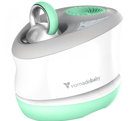White and green baby product with 'Vornadobaby' branding on a white background