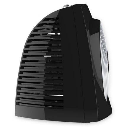 Black portable heater on a white background